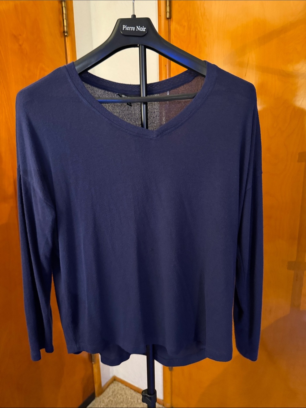 Well Worn Navy V-Neck Long Sleeve Top